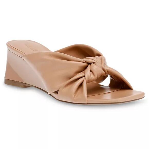 Anne Klein Shoes - ANNE KLEIN IFLEX GARTH SLIP ON WEDGE SANDALS IN TAN NWOB WOMEN'S SIZE 8M
